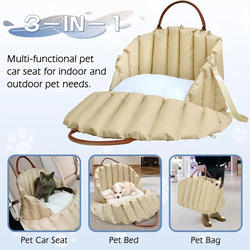 Safe Car Dog Carrier Bags , Kennel Bag for Small Dog Cat Travel, Portable Puppy Carrier Tote Pet Travel Bed - Furbury