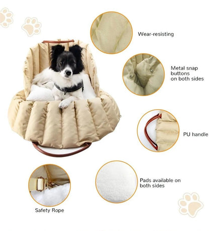 Safe Car Dog Carrier Bags , Kennel Bag for Small Dog Cat Travel, Portable Puppy Carrier Tote Pet Travel Bed - Furbury