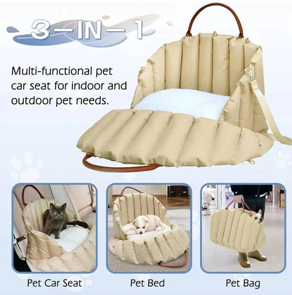 Safe Car Dog Carrier Bags , Kennel Bag for Small Dog Cat Travel, Portable Puppy Carrier Tote Pet Travel Bed - Furbury