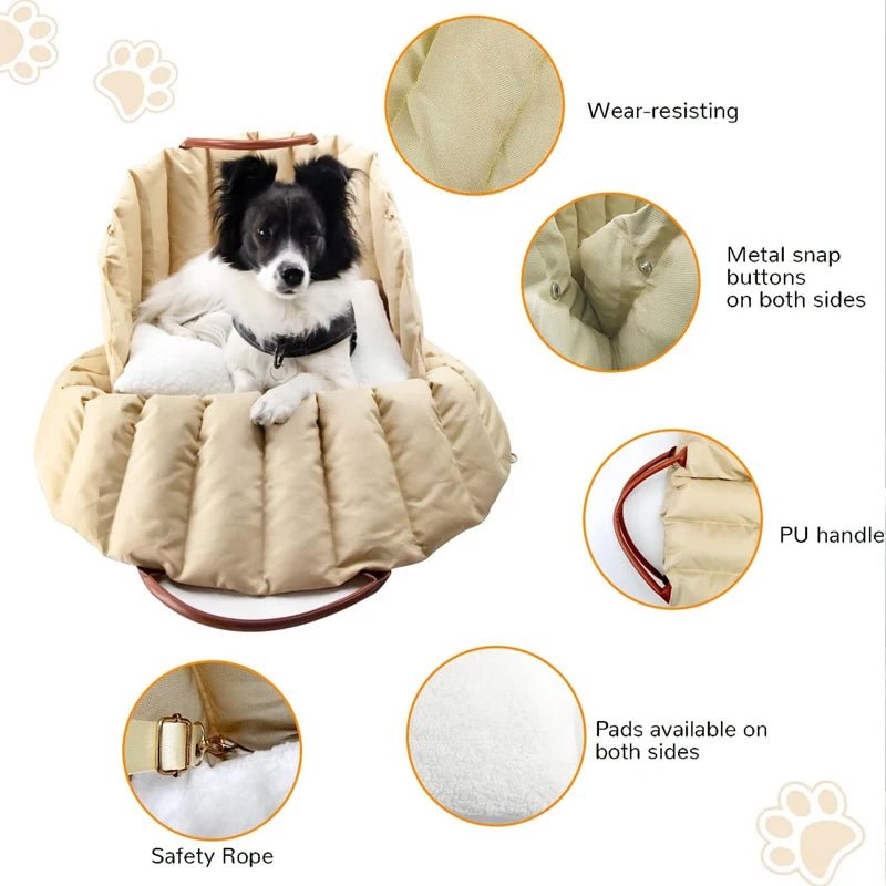 Safe Car Dog Carrier Bags , Kennel Bag for Small Dog Cat Travel, Portable Puppy Carrier Tote Pet Travel Bed - Furbury
