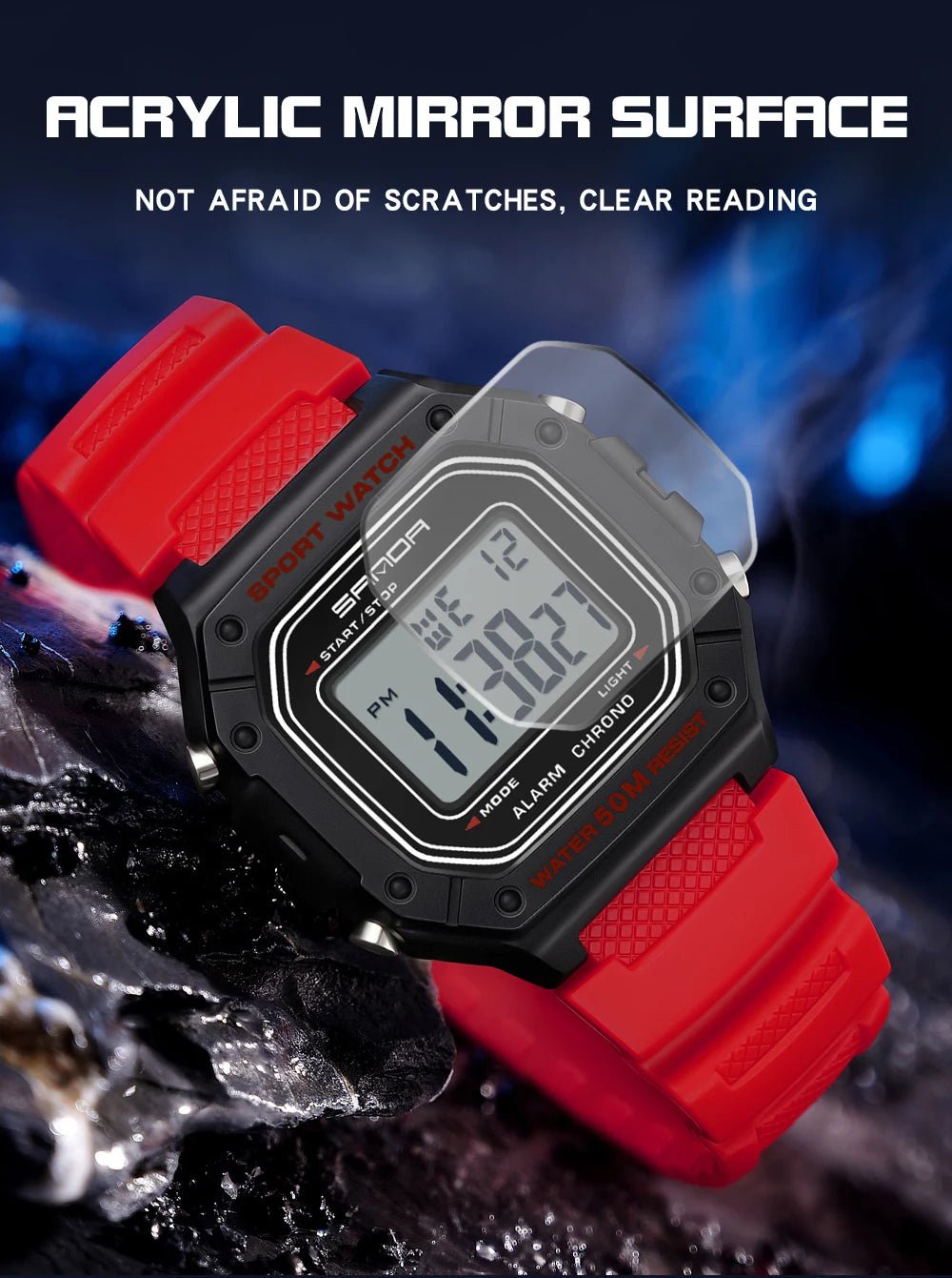 SANDA 2156 Fashion Mens Watch Military Water Resistant Sport Watches Army Big Dial Led Digital Wristwatches Stopwatches For Male - Checkouts USA