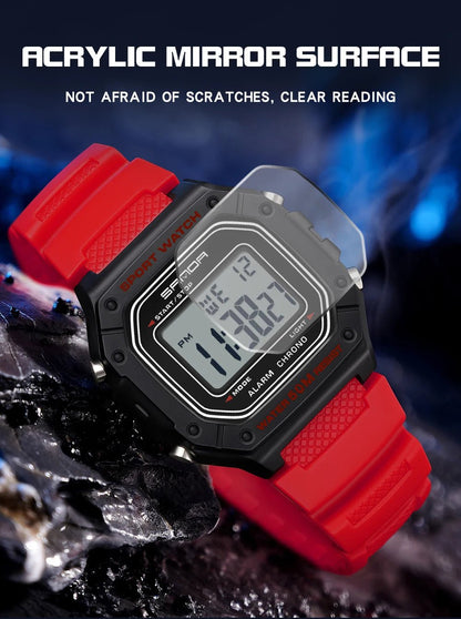 SANDA 2156 Fashion Mens Watch Military Water Resistant Sport Watches Army Big Dial Led Digital Wristwatches Stopwatches For Male - Checkouts USA
