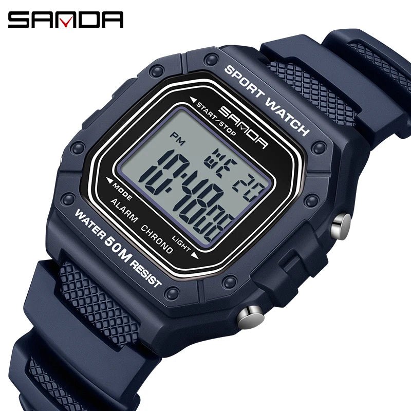 SANDA 2156 Fashion Mens Watch Military Water Resistant Sport Watches Army Big Dial Led Digital Wristwatches Stopwatches For Male - Checkouts USA