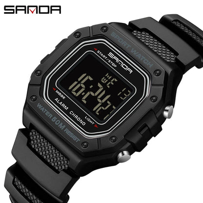 SANDA 2156 Fashion Mens Watch Military Water Resistant Sport Watches Army Big Dial Led Digital Wristwatches Stopwatches For Male - Checkouts USA