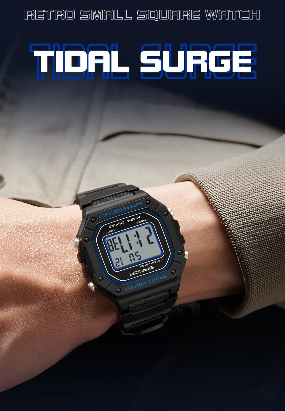 SANDA 2156 Fashion Mens Watch Military Water Resistant Sport Watches Army Big Dial Led Digital Wristwatches Stopwatches For Male - Checkouts USA