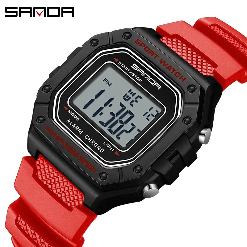 SANDA 2156 Fashion Mens Watch Military Water Resistant Sport Watches Army Big Dial Led Digital Wristwatches Stopwatches For Male - Checkouts USA