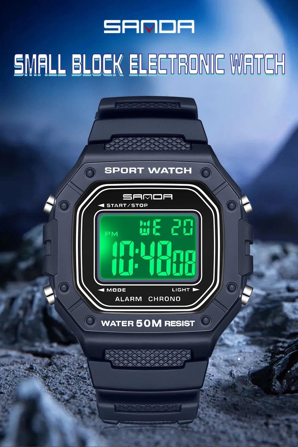 SANDA 2156 Fashion Mens Watch Military Water Resistant Sport Watches Army Big Dial Led Digital Wristwatches Stopwatches For Male - Checkouts USA