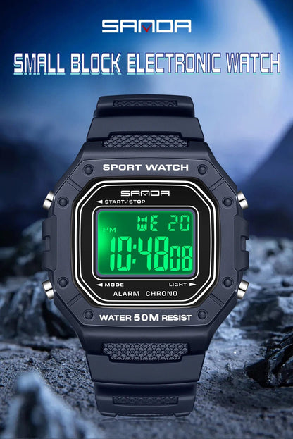 SANDA 2156 Fashion Mens Watch Military Water Resistant Sport Watches Army Big Dial Led Digital Wristwatches Stopwatches For Male - Checkouts USA