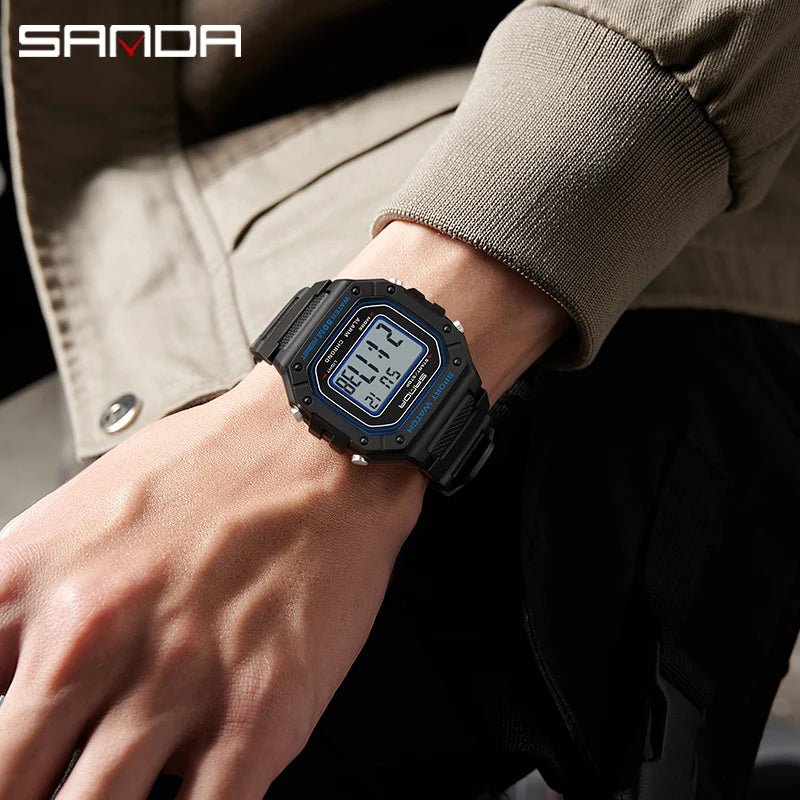 SANDA 2156 Fashion Mens Watch Military Water Resistant Sport Watches Army Big Dial Led Digital Wristwatches Stopwatches For Male - Checkouts USA