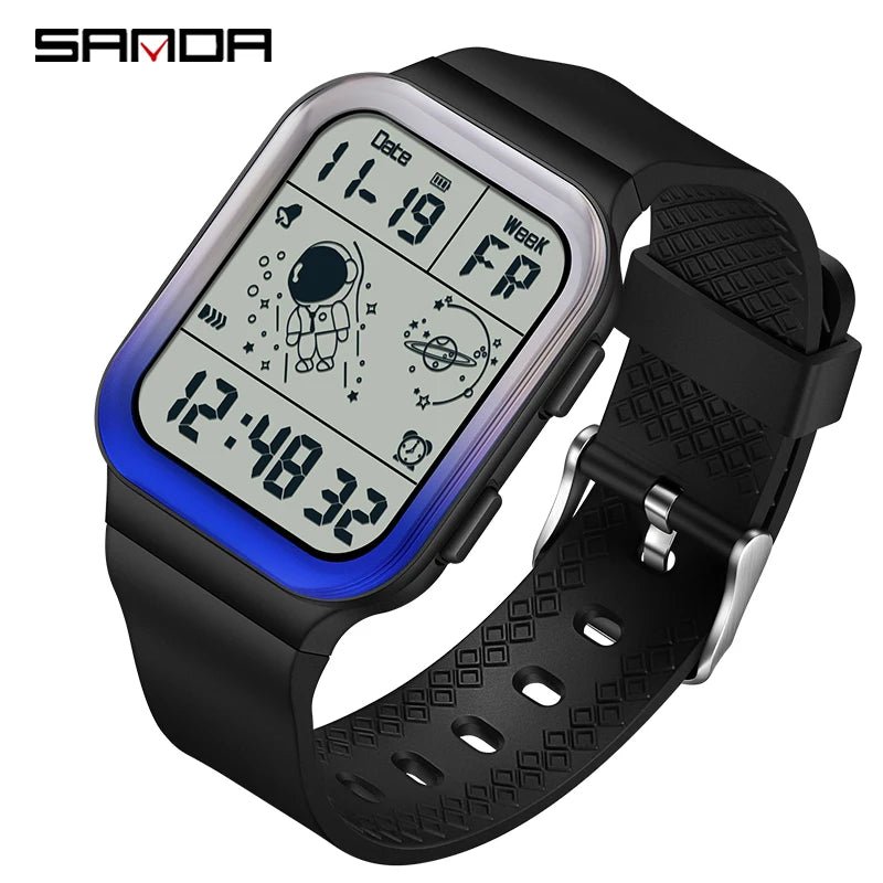SANDA Brand Teenagers Student Watch Outdoor Sports LED Digital Timing Alarm Clock Calorie Waterproof Men's Lady Electronic Watch - Checkouts USA