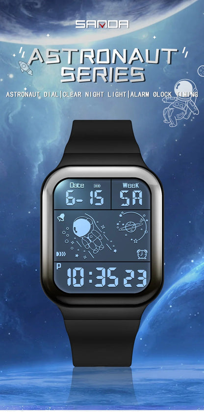 SANDA Brand Teenagers Student Watch Outdoor Sports LED Digital Timing Alarm Clock Calorie Waterproof Men's Lady Electronic Watch - Checkouts USA