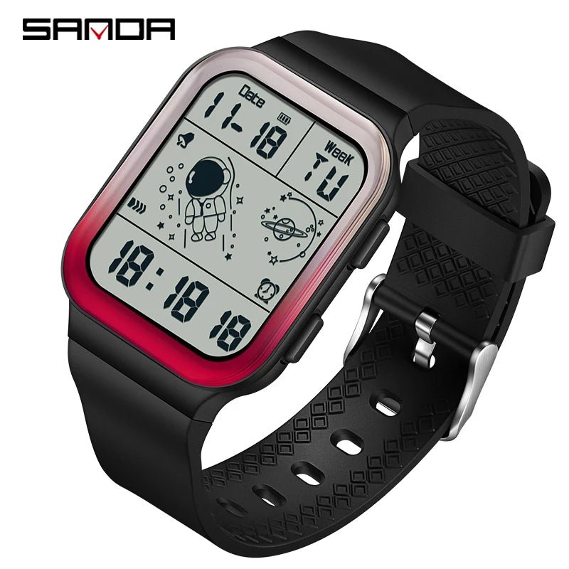 SANDA Brand Teenagers Student Watch Outdoor Sports LED Digital Timing Alarm Clock Calorie Waterproof Men's Lady Electronic Watch - Checkouts USA