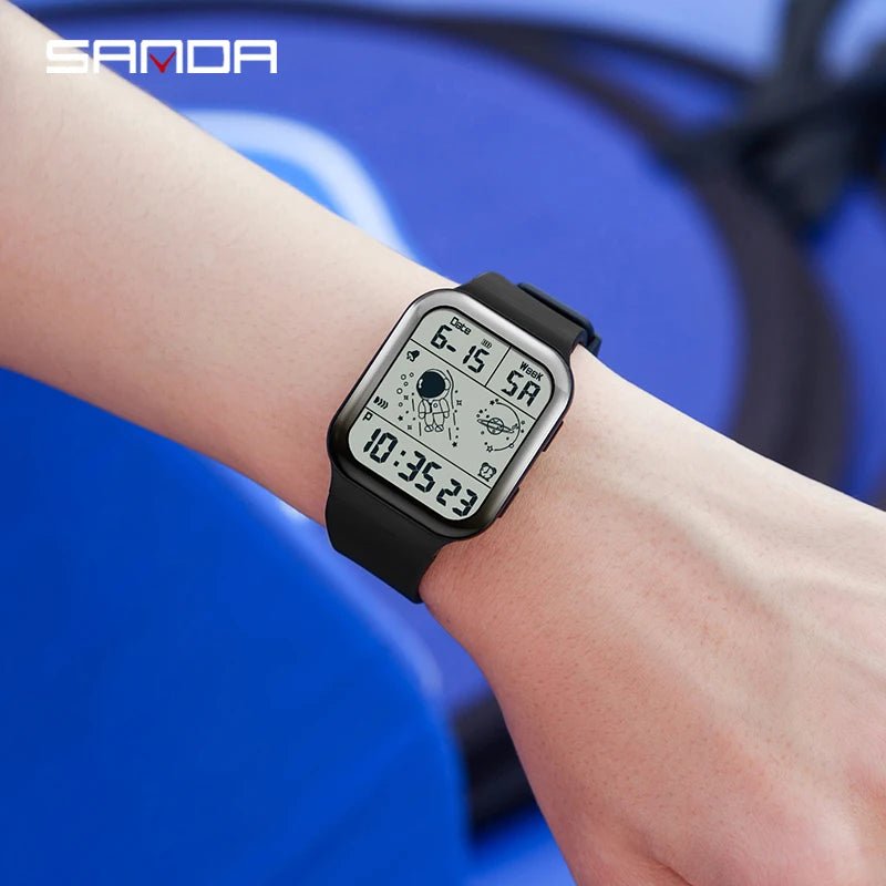 SANDA Brand Teenagers Student Watch Outdoor Sports LED Digital Timing Alarm Clock Calorie Waterproof Men's Lady Electronic Watch - Checkouts USA