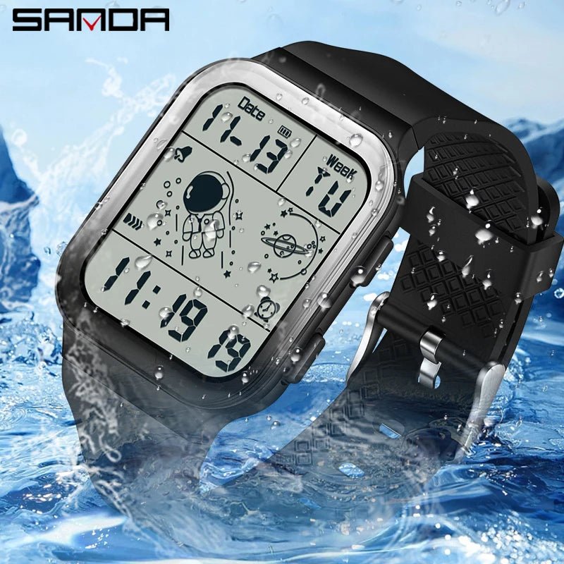 SANDA Brand Teenagers Student Watch Outdoor Sports LED Digital Timing Alarm Clock Calorie Waterproof Men's Lady Electronic Watch - Checkouts USA