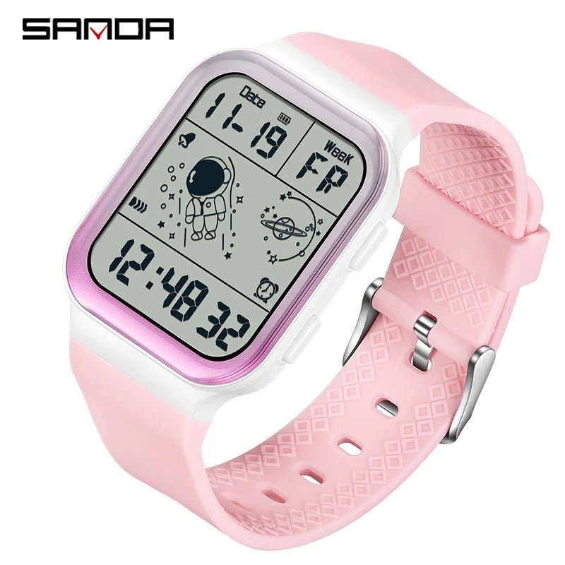 SANDA Brand Teenagers Student Watch Outdoor Sports LED Digital Timing Alarm Clock Calorie Waterproof Men's Lady Electronic Watch - Checkouts USA
