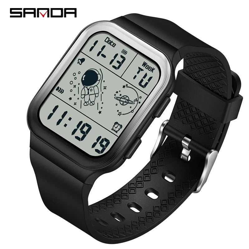 SANDA Brand Teenagers Student Watch Outdoor Sports LED Digital Timing Alarm Clock Calorie Waterproof Men's Lady Electronic Watch - Checkouts USA
