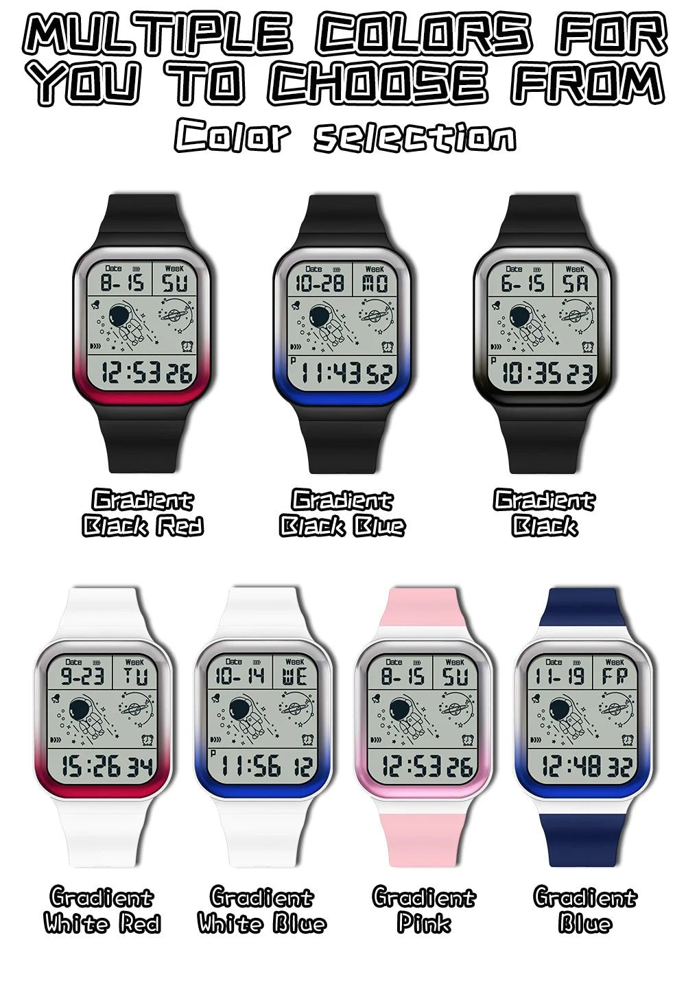 SANDA Brand Teenagers Student Watch Outdoor Sports LED Digital Timing Alarm Clock Calorie Waterproof Men's Lady Electronic Watch - Checkouts USA