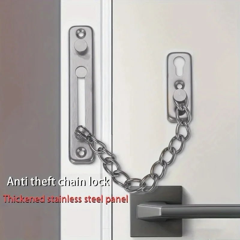 Security Door Sliding Chain Lock 304 Stainless Steel Security Anti - theft Door Chain Latch Buckle Guard Door Hardware - Checkouts USA