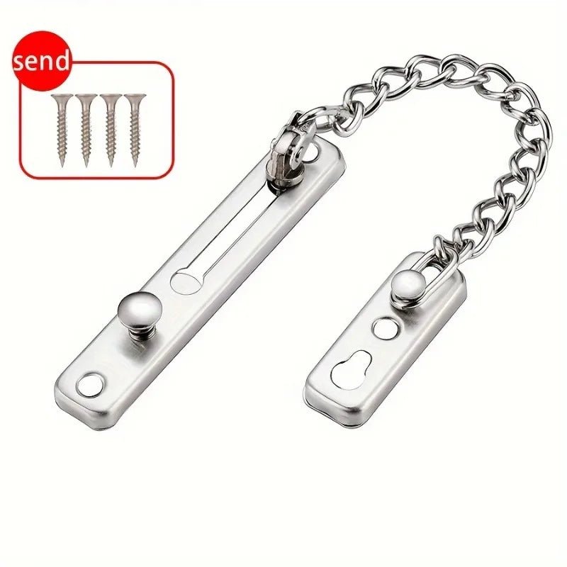 Security Door Sliding Chain Lock 304 Stainless Steel Security Anti - theft Door Chain Latch Buckle Guard Door Hardware - Checkouts USA