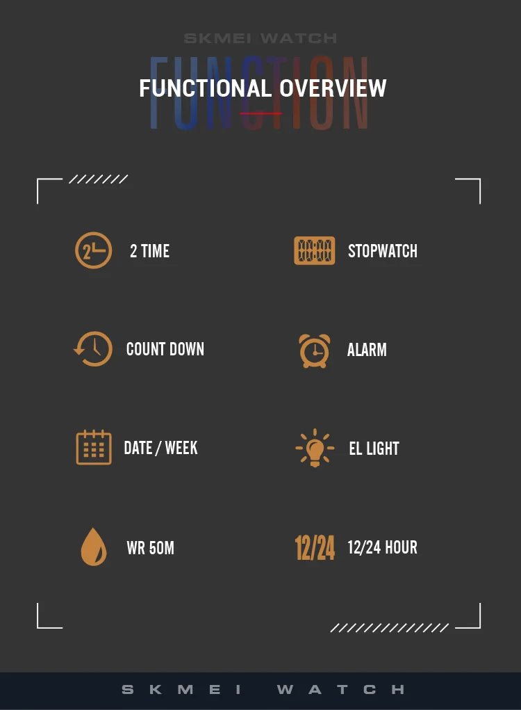 SKMEI Alarm Clock Sport Digital Wristwatches For Men Women Waterproof Date Electronic Watches Chrono Military Watch Reloj Hombre - Checkouts USA