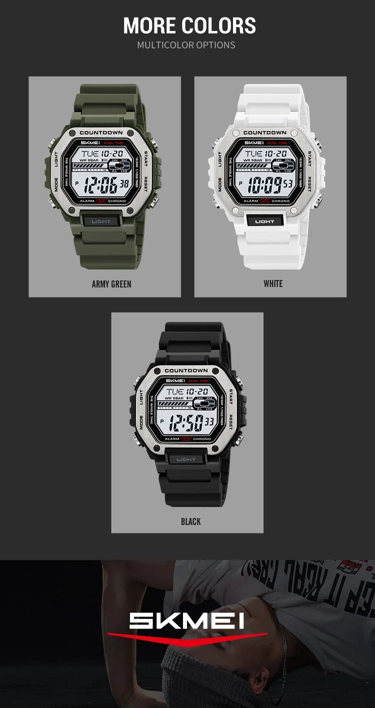 SKMEI Alarm Clock Sport Digital Wristwatches For Men Women Waterproof Date Electronic Watches Chrono Military Watch Reloj Hombre - Checkouts USA