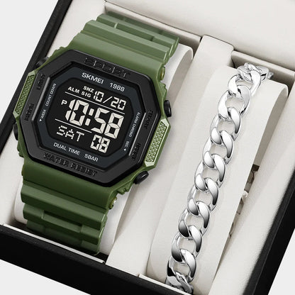 SKMEI Fashion Sports Digital Watch For Men Women 5Bar Waterproof Countdown Chrono Military Wristwatch and Bracelet Reloj Hombre - Checkouts USA