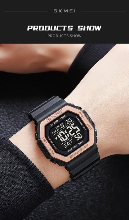 SKMEI Fashion Sports Digital Watch For Men Women 5Bar Waterproof Countdown Chrono Military Wristwatch and Bracelet Reloj Hombre - Checkouts USA