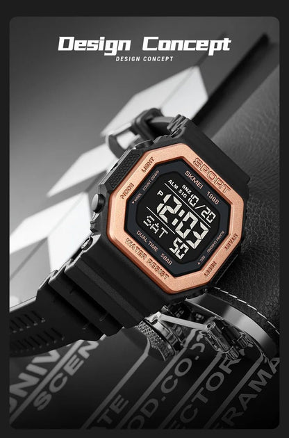 SKMEI Fashion Sports Digital Watch For Men Women 5Bar Waterproof Countdown Chrono Military Wristwatch and Bracelet Reloj Hombre - Checkouts USA