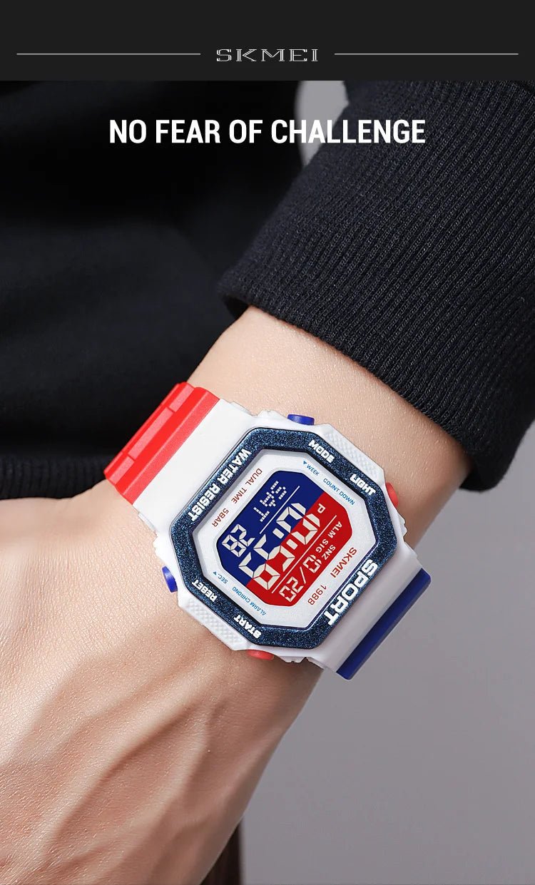 SKMEI Fashion Sports Digital Watch For Men Women 5Bar Waterproof Countdown Chrono Military Wristwatch and Bracelet Reloj Hombre - Checkouts USA