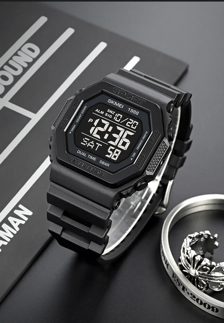 SKMEI Fashion Sports Digital Watch For Men Women 5Bar Waterproof Countdown Chrono Military Wristwatch and Bracelet Reloj Hombre - Checkouts USA
