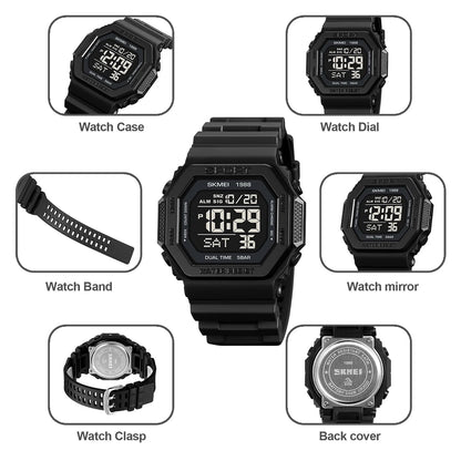 SKMEI Fashion Sports Digital Watch For Men Women 5Bar Waterproof Countdown Chrono Military Wristwatch and Bracelet Reloj Hombre - Checkouts USA