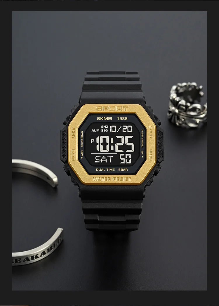 SKMEI Fashion Sports Digital Watch For Men Women 5Bar Waterproof Countdown Chrono Military Wristwatch and Bracelet Reloj Hombre - Checkouts USA