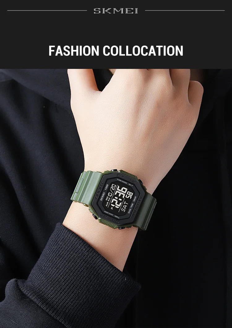 SKMEI Fashion Sports Digital Watch For Men Women 5Bar Waterproof Countdown Chrono Military Wristwatch and Bracelet Reloj Hombre - Checkouts USA