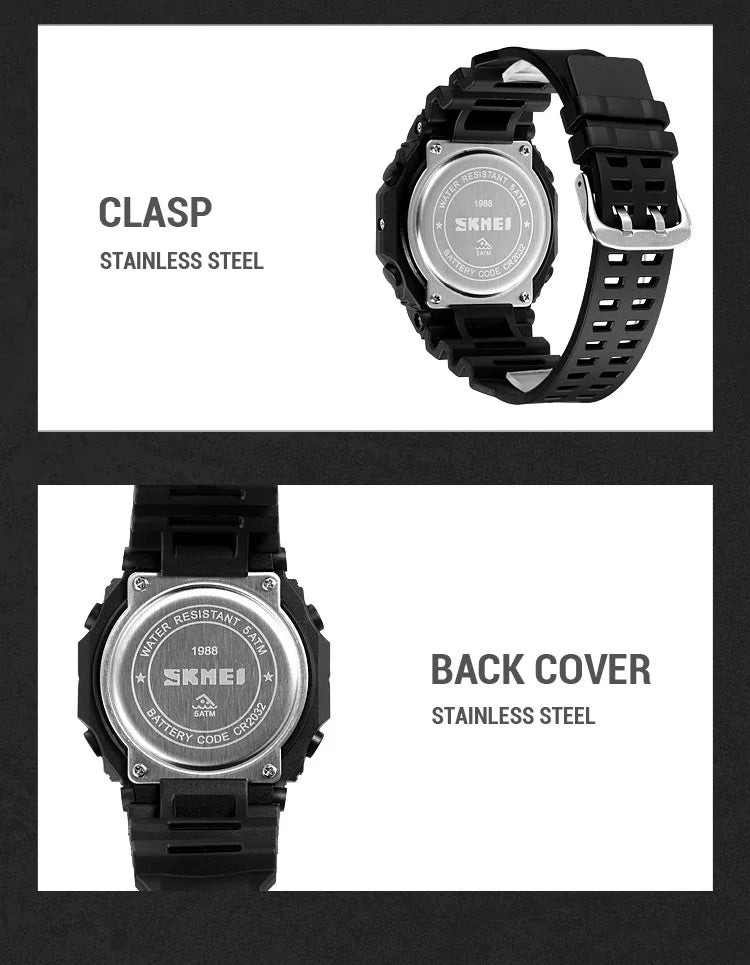 SKMEI Fashion Sports Digital Watch For Men Women 5Bar Waterproof Countdown Chrono Military Wristwatch and Bracelet Reloj Hombre - Checkouts USA
