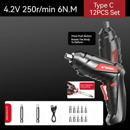 Small And Powerful Battery Screwdriver Rechargeable 4.2V 6Nm 1300mAh 250rpm Screwdrivers Electric Screw Driver Screwdriver Set - Checkouts USA