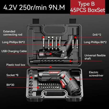 Small And Powerful Battery Screwdriver Rechargeable 4.2V 6Nm 1300mAh 250rpm Screwdrivers Electric Screw Driver Screwdriver Set - Checkouts USA