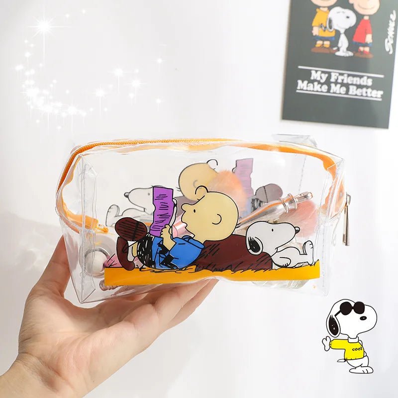 Snoopy Outdoor Girl Makeup Bag Women Necessary Cosmetic Bag Transparent Travel Organizer Cartoon Fashion Small Toiletry Pouch - Checkouts UK