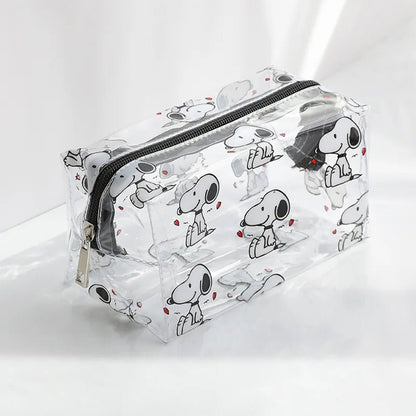 Snoopy Outdoor Girl Makeup Bag Women Necessary Cosmetic Bag Transparent Travel Organizer Cartoon Fashion Small Toiletry Pouch - Checkouts UK