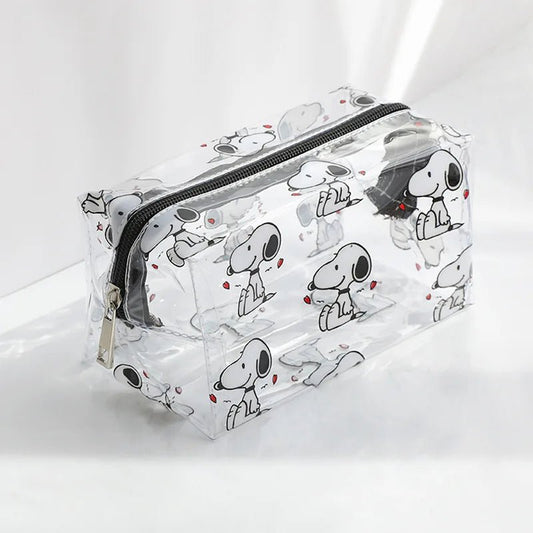 Snoopy Outdoor Girl Makeup Bag Women Necessary Cosmetic Bag Transparent Travel Organizer Cartoon Fashion Small Toiletry Pouch - Checkouts UK