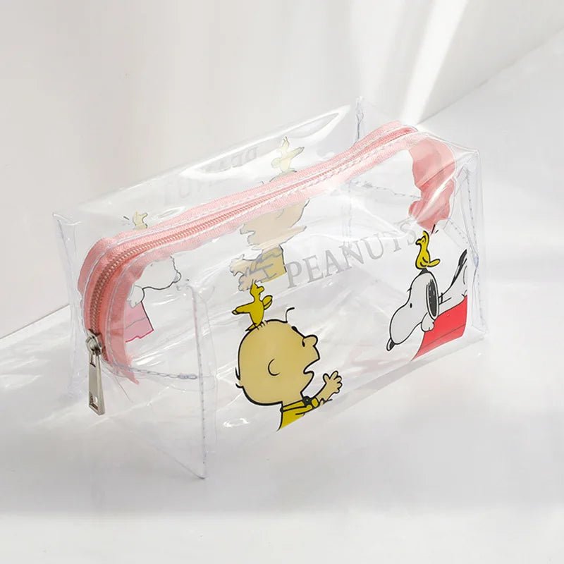 Snoopy Outdoor Girl Makeup Bag Women Necessary Cosmetic Bag Transparent Travel Organizer Cartoon Fashion Small Toiletry Pouch - Checkouts UK