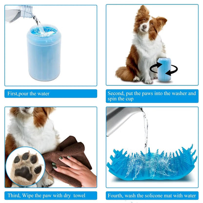 Soft Silicone Material Pet Foot Wash Cup, Cat and Dog Foot Cleaner, Portable Massage, Bath Cleaning Supplies - Checkouts UK