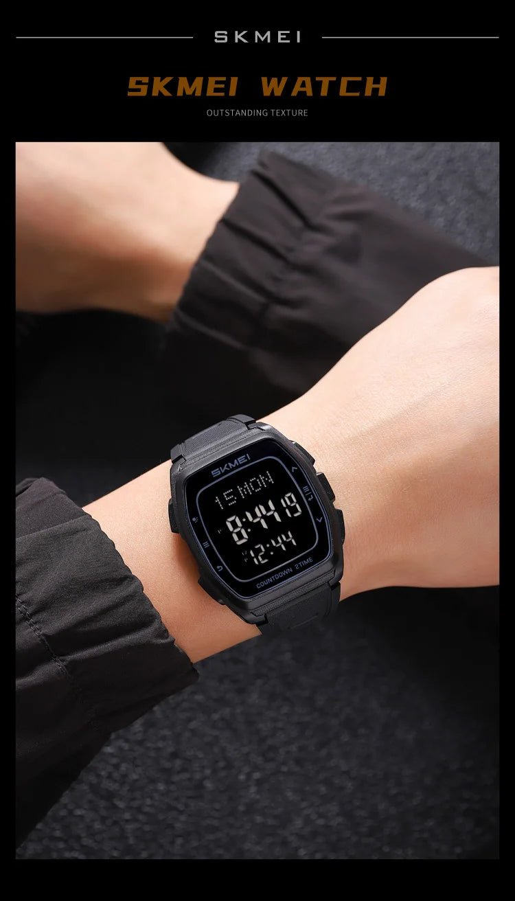 Sport Digital Wristwatch For Men Women Chrono Count Down Timer Watch World Time Waterproof Electronic Watches Reloj Hombre - Checkouts USA