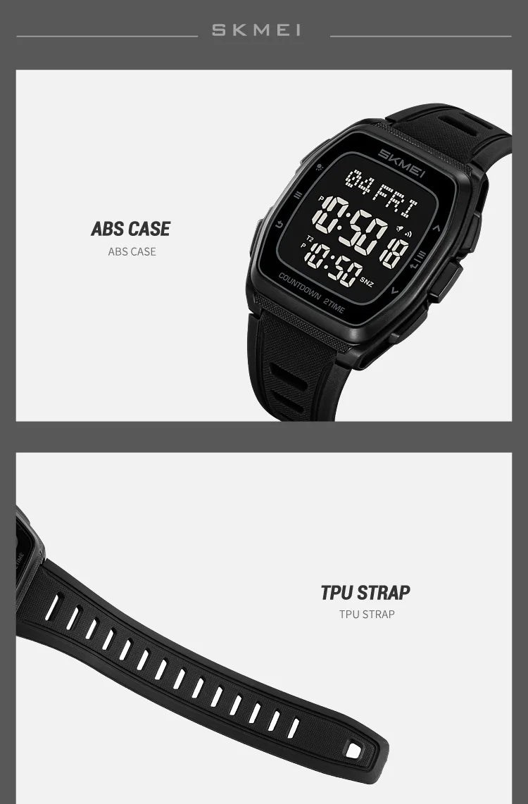 Sport Digital Wristwatch For Men Women Chrono Count Down Timer Watch World Time Waterproof Electronic Watches Reloj Hombre - Checkouts USA