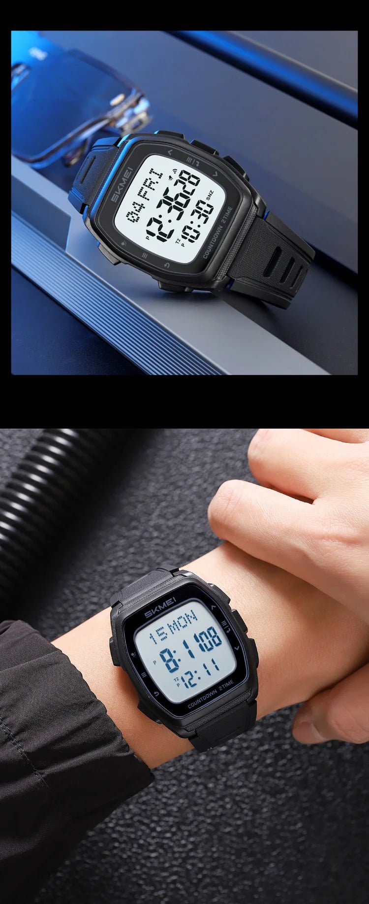 Sport Digital Wristwatch For Men Women Chrono Count Down Timer Watch World Time Waterproof Electronic Watches Reloj Hombre - Checkouts USA