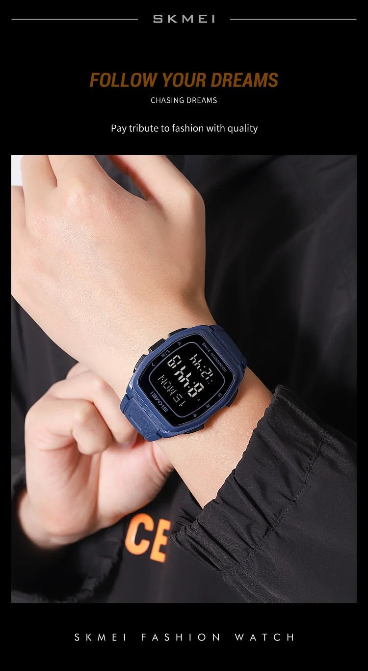 Sport Digital Wristwatch For Men Women Chrono Count Down Timer Watch World Time Waterproof Electronic Watches Reloj Hombre - Checkouts USA