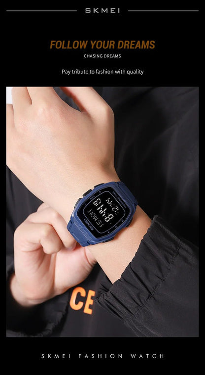 Sport Digital Wristwatch For Men Women Chrono Count Down Timer Watch World Time Waterproof Electronic Watches Reloj Hombre - Checkouts USA