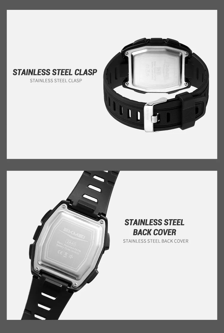 Sport Digital Wristwatch For Men Women Chrono Count Down Timer Watch World Time Waterproof Electronic Watches Reloj Hombre - Checkouts USA