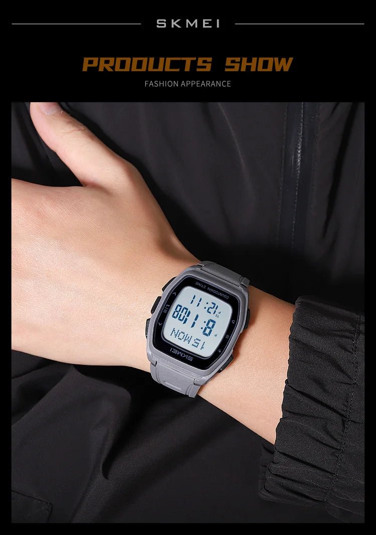 Sport Digital Wristwatch For Men Women Chrono Count Down Timer Watch World Time Waterproof Electronic Watches Reloj Hombre - Checkouts USA