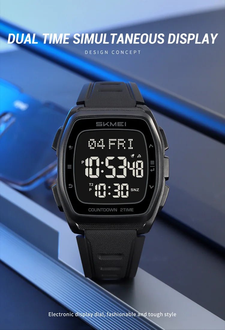 Sport Digital Wristwatch For Men Women Chrono Count Down Timer Watch World Time Waterproof Electronic Watches Reloj Hombre - Checkouts USA