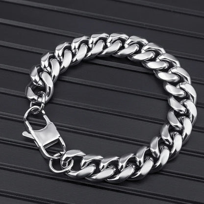 Stainless Steel Cuban Link Chain Necklace For Men Jewelry Male Accessories 8MM - 14MM Thick - Checkouts USA